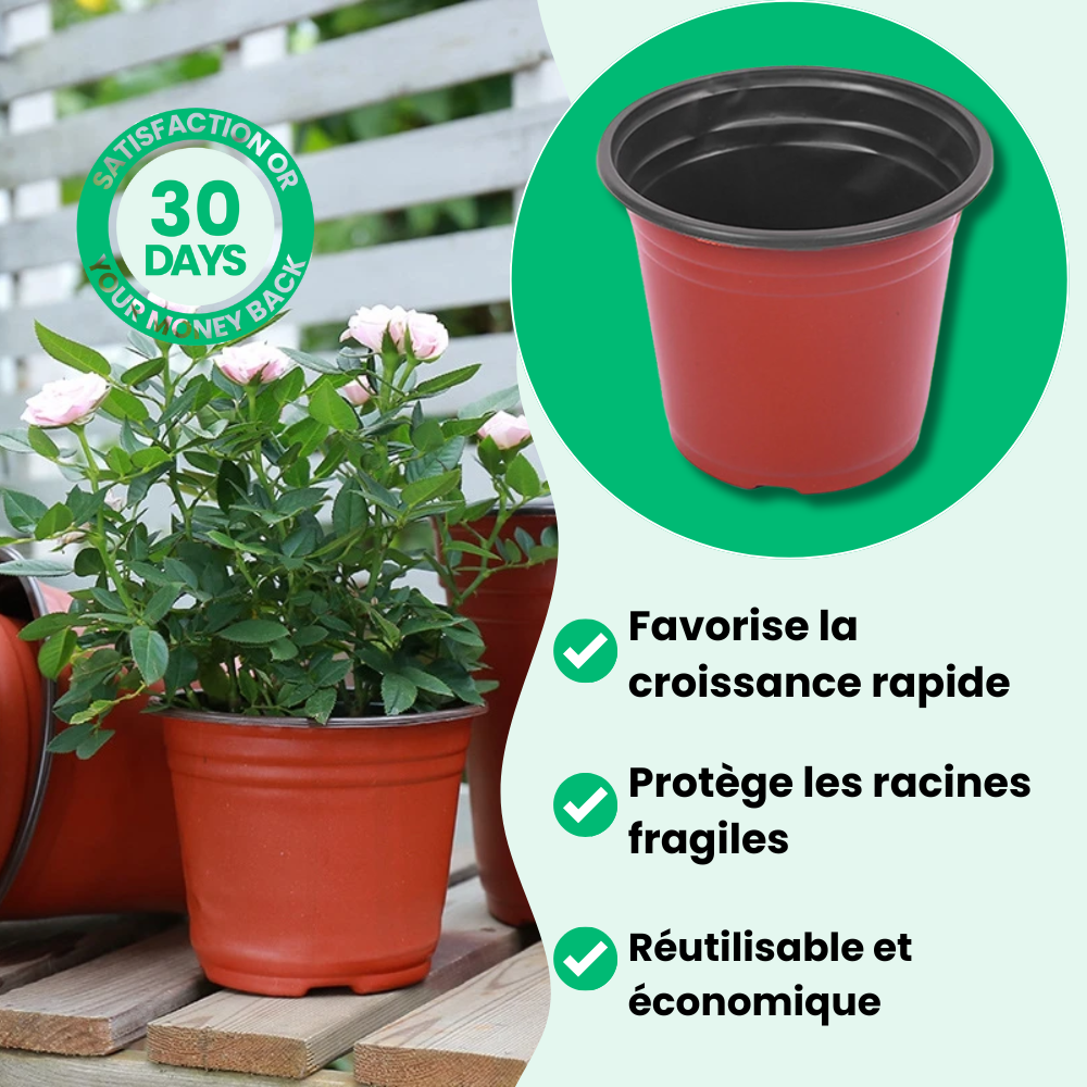 Pot de Fleur Plastique Réutilisable