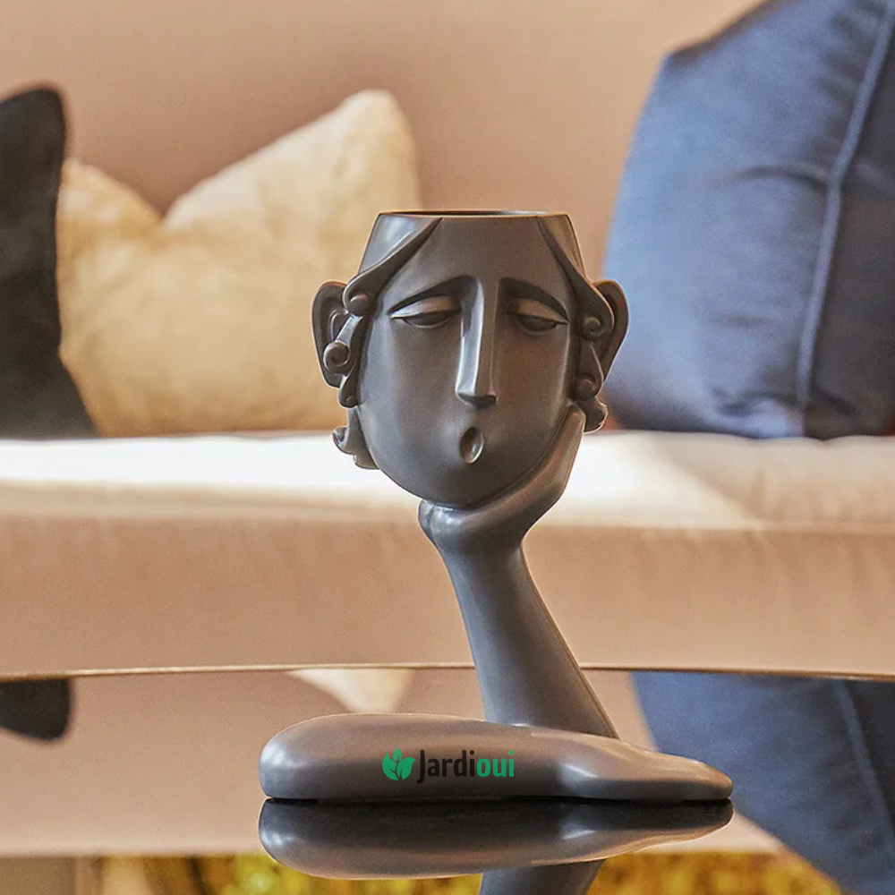 Pot de Fleurs Visages Artistiques Élégants