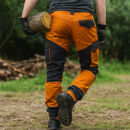 Pantalon de Travail Homme Multipoche Orange