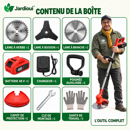 Coupe-Bordures et Débroussailleuse Sans Fil 3-en-1 – Haute Puissance