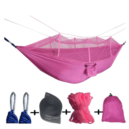 Jardioui 1 Hamac (49.90 €/ pcs) / Rose Hamac avec Moustiquaire de Camping Ultra-Résistant