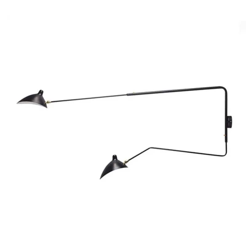 Jardioui 2Tête-à-tête | 140 cm / Noir Applique Murale LED Vintage Orientable