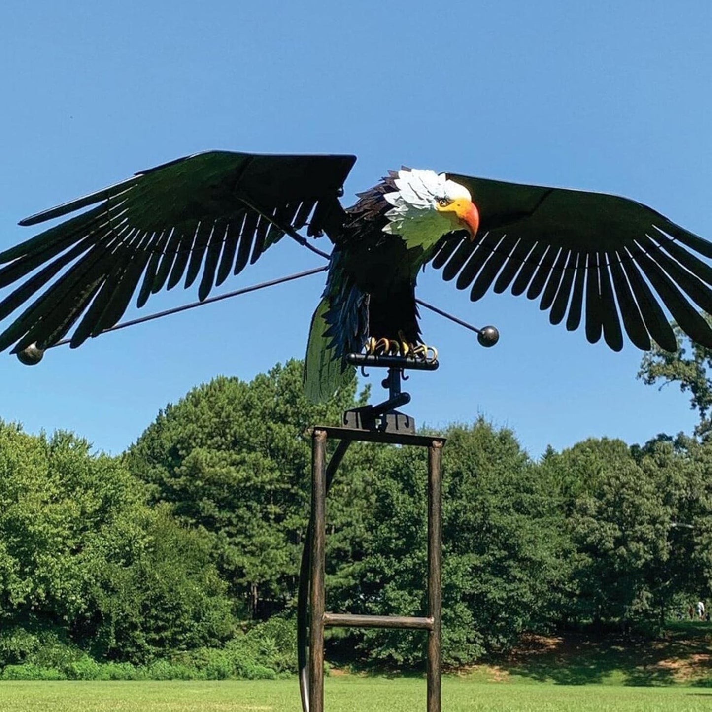 Jardioui Aigle Sculpture d'Oiseaux Balancelle en Métal pour Jardin