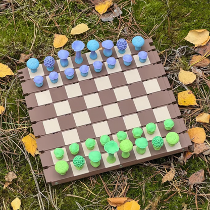 Jardioui Bleu et vert Échiquier Champignons Magnétique Fantaisiste