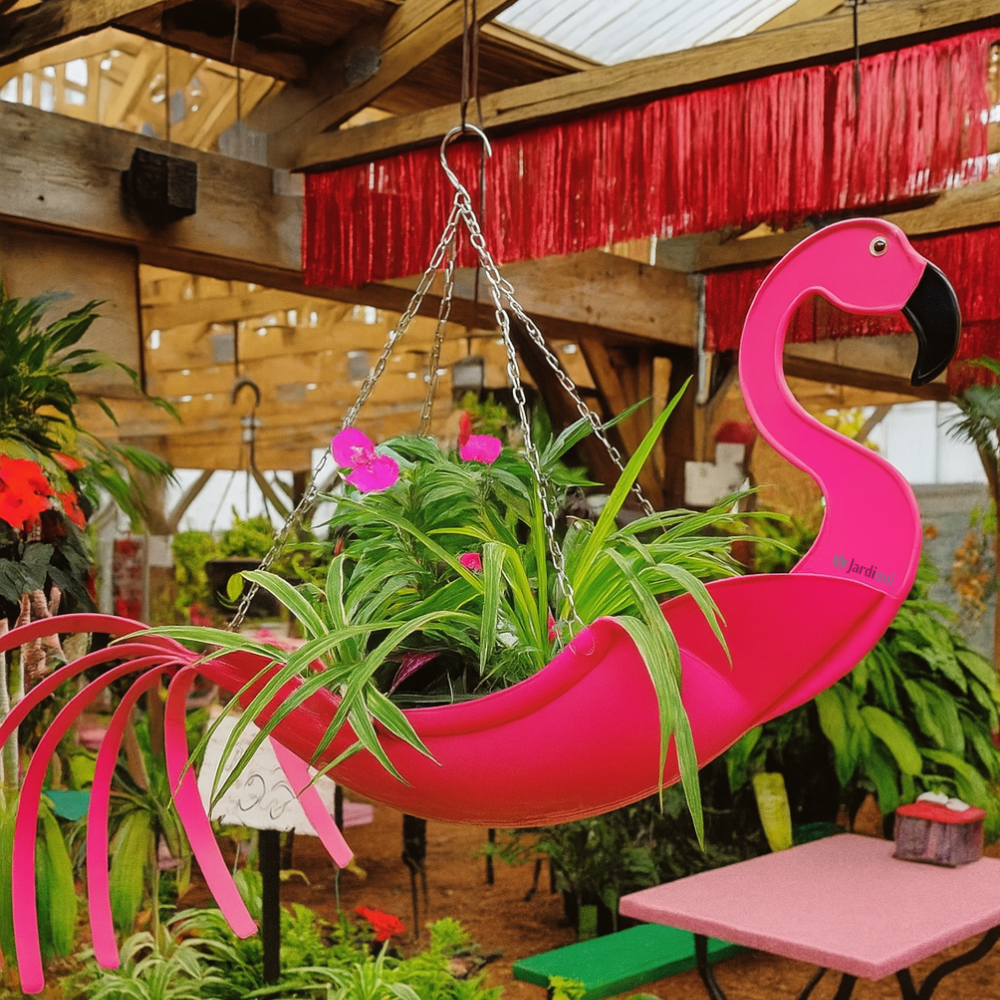 Jardioui Flamant rose Pot de Fleurs Suspendu Animaux Artistiques
