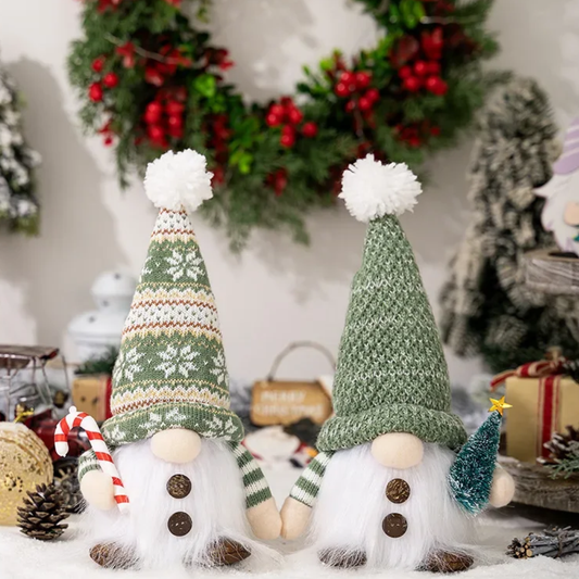 Jardioui Gnomes de Noël Tricotés Lumineux (Lot de 2 pièces)