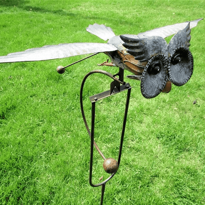 Jardioui Hibou Sculpture d'Oiseaux Balancelle en Métal pour Jardin