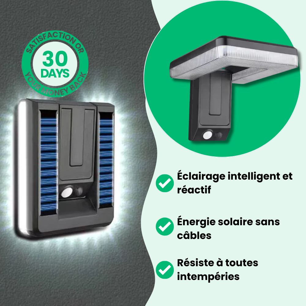 Jardioui Lampe Extérieure Solaire Détecteur de Mouvement