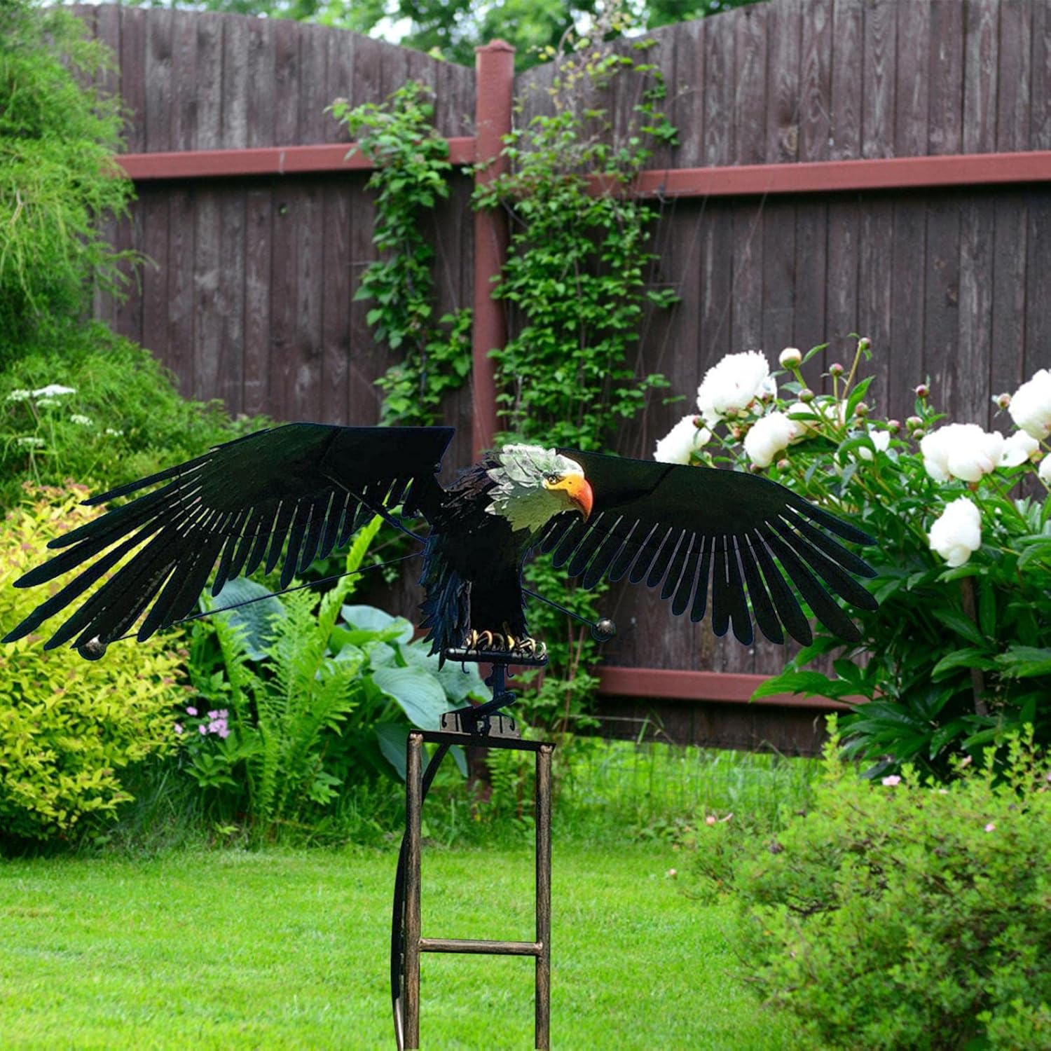 Jardioui Sculpture d'Oiseaux Balancelle en Métal pour Jardin