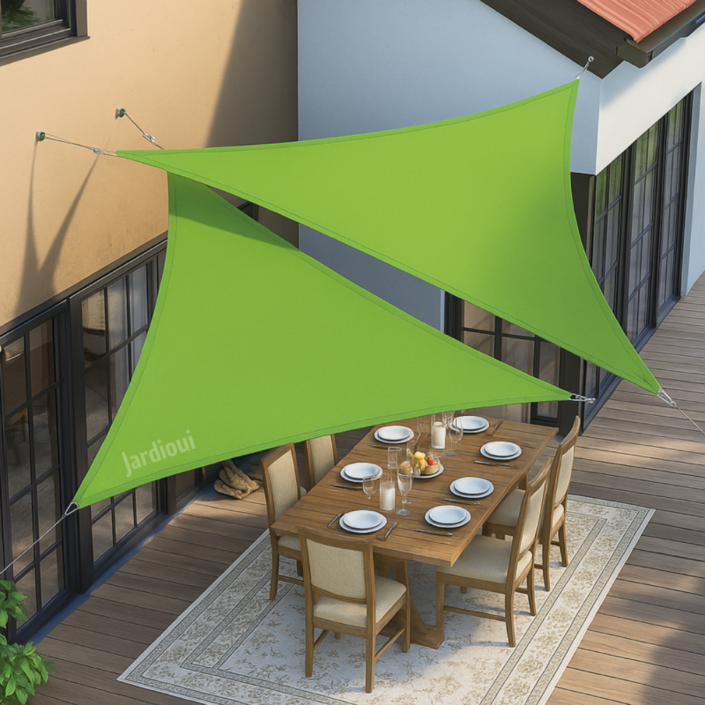 Jardioui Vert / 2M Voile d'Ombrage Triangulaire Premium