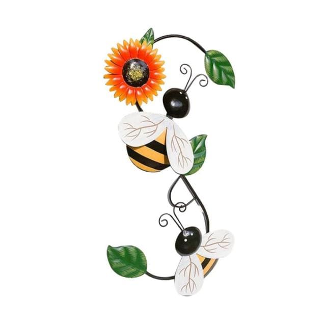 frJardioui Abeille Décoration Murale Extérieure "Abeille & Coccinelle"