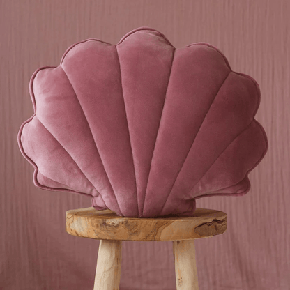 frJardioui Coussin Rose Vintage / Moyen Coussin Coquillage en Velours