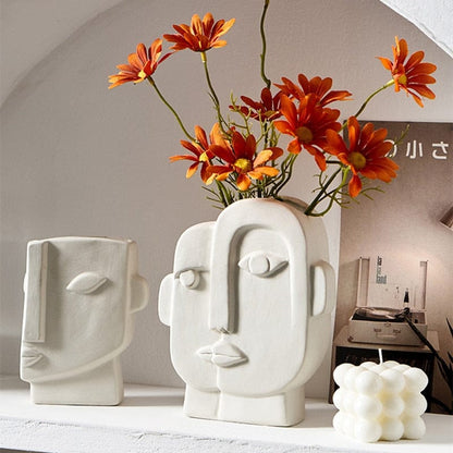 frJardioui Vase Visage Abstrait de Style Picasso