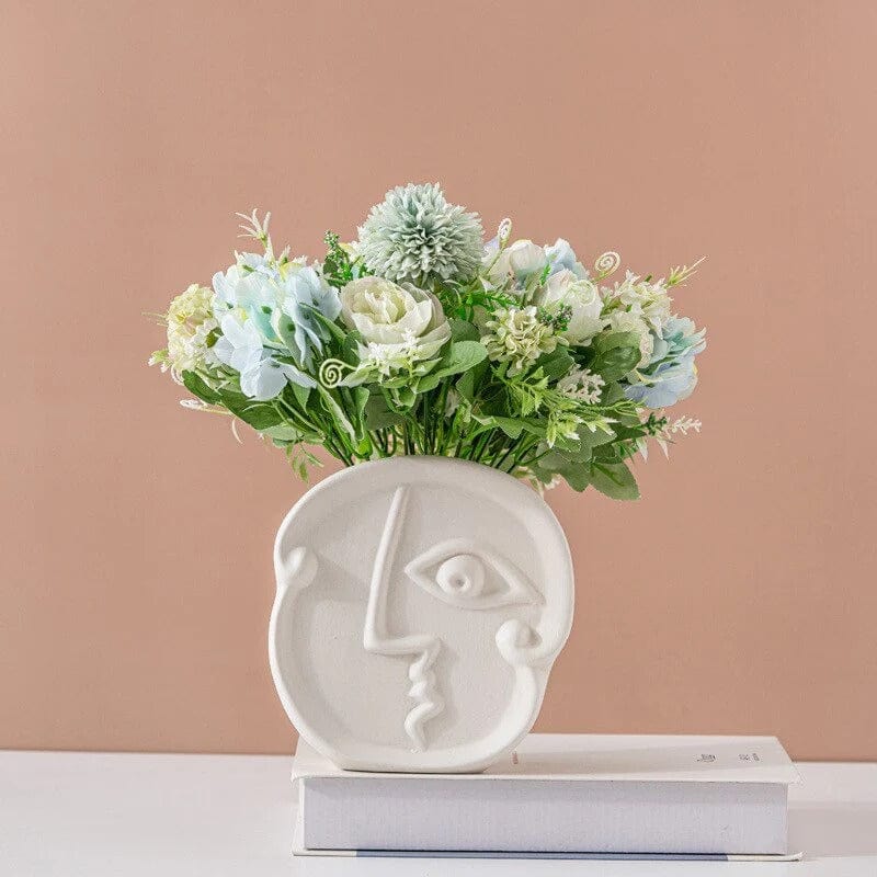 frJardioui Vase Visage Abstrait de Style Picasso